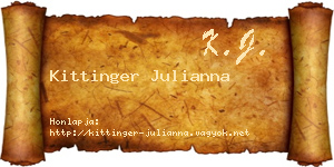 Kittinger Julianna névjegykártya